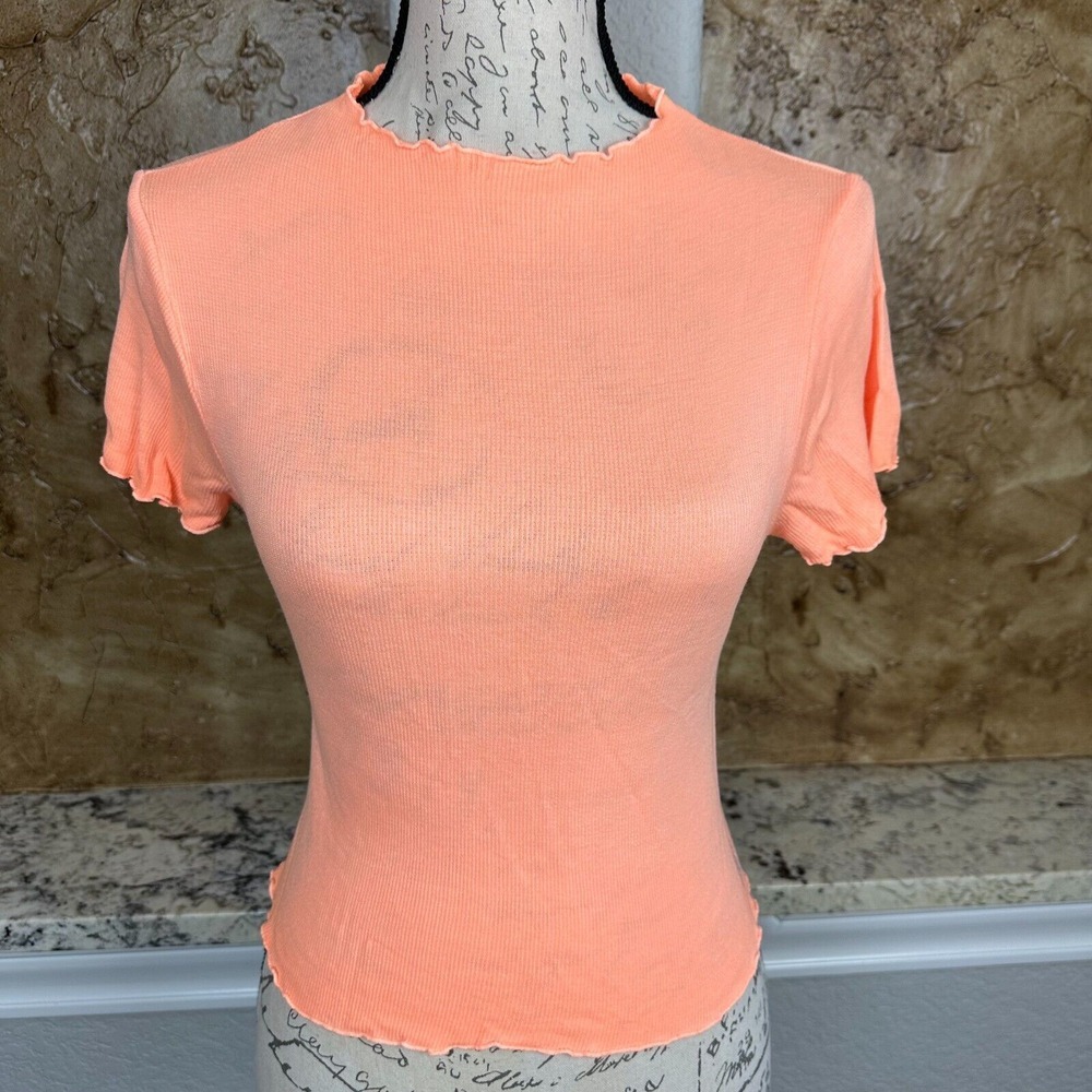 Free People Movement Madeline Funnel Baby Top Womens XS/S Peach Orange